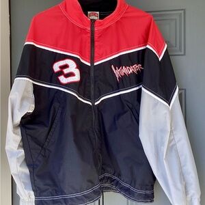 Dale Earnhardt Intimidator Red and Black Windbreaker Jacket Size L